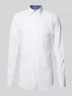 Hugo Boss Witte Poplin Overhemd Klassieke Kraag White Heren