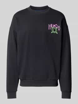 Hugo Blue Sweatshirt met labelprint model 'Nigotil''