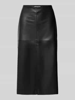 S.Oliver RED LABEL Uitlopende midirok in gladleerlook