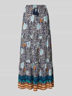 MORE & MORE Maxirok van viscose in laagjeslook