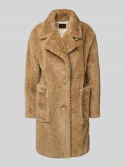 Boss Orange Regular fit lange jas van teddybont met grote zakken model 'CATEDY'