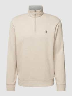 Polo Ralph Lauren Sweatshirt met riblook en korte ritssluiting