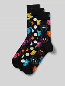 Happy Socks Sokken met labelprint in een set van 3 paar model 'Classic'