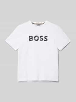 Boss T-shirt met ronde hals en labelprint