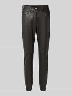 MAC Slim fit stoffen broek in leerlook 'Vegan'