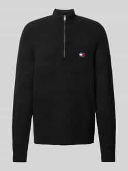 TOMMY JEANS Gebreide trui TJM REG 1 4 ZIP RAGLAN BADGE Ritssluiting tot borsthoogte met geborduurd merklogo