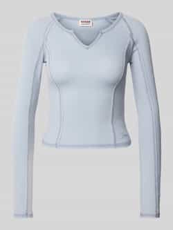 Guess Jeans Kort shirt met lange mouwen en V-hals
