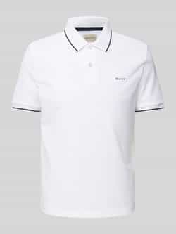 Gant Polo Shirt Korte Mouw Tipping Piqué Poloshirt Wit
