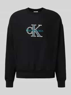 Calvin Klein Jeans Oversized fit sweatshirt met logostitching model 'Premium'