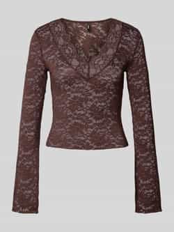 Only Slim fit shirt met lange mouwen in kantlook model 'NIKKA'