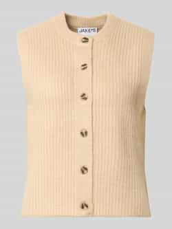 Jake*s Casual Mouwloos vest met wol en knoopsluiting