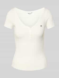 Tommy Jeans Slim fit T-shirt gebreid met wafelpatroon