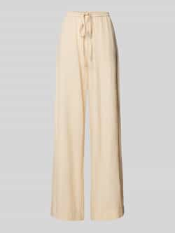 MSCH Copenhagen Wide leg linnen broek met elastische band model 'Mirilla'