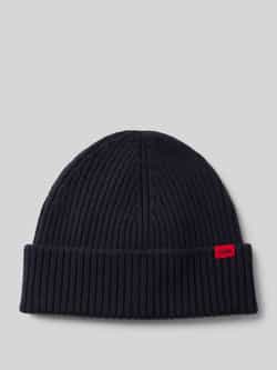 HUGO Beanie van scheerwol met labelpatch model 'Xola'