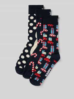 Happy Socks Sokken in een set van 3 paar model 'Holiday Navy Gift Set'