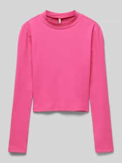 Only KIDS GIRL longsleeve KOGLINEA LIFE hardblauw Roze Meisjes Stretchkatoen Opstaande kraag 134 140