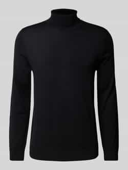 SELECTED HOMME Heren Truien & Vesten Slhtray Ls Knit Merino Roll Neck Zwart