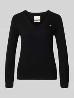Gant Gebreide pullover van lamswolmix met V-hals