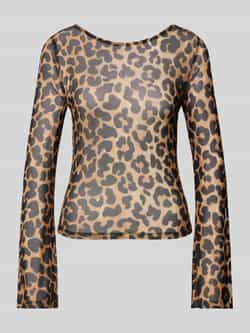 Only Slim fit shirt met lange mouwen in leeuwenprint model 'PARIS'