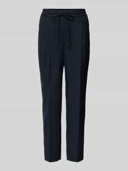 Opus Tapered fit stoffen broek met bandplooien model 'Melosa breeze'