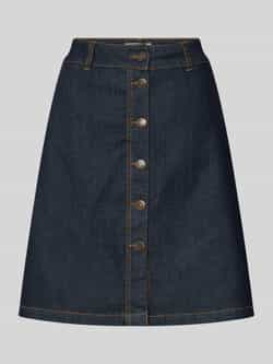 FREE QUENT Knielange jeansrok met doorlopende knoopsluiting model 'Happy'