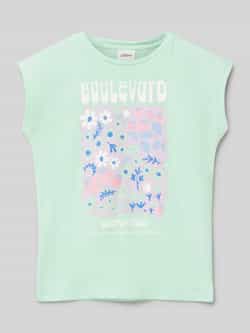 S.Oliver RED LABEL Regular fit T-shirt van puur katoen met glitterprint