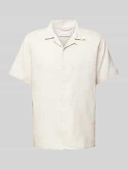 Knowledge Cotton Apparel Box fit vrijetijdsoverhemd met reverskraag