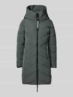 Khujo Regular fit gewatteerde lange jas met logoprint model 'Darka'