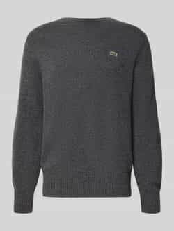 Lacoste Regular fit gebreide pullover van pure wol