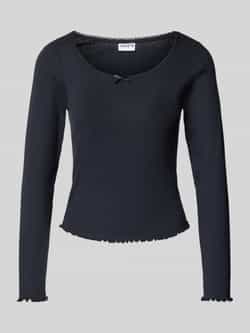 Jake*s Casual Pyjamabovendeel met kant en golvende zoom