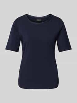 S.Oliver BLACK LABEL Shaped fit T-shirt van katoenmix met satijngarnering op de hals