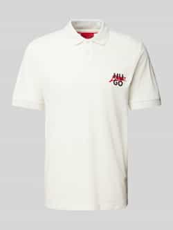 HUGO Regular fit poloshirt met labelprint en -stitching