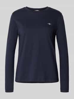 Gant Shirt met lange mouwen ronde hals en logostitching