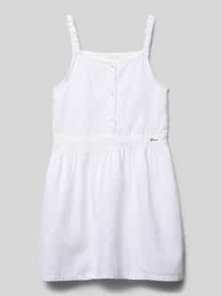 Guess Knielange jurk met korte knoopsluiting en labeldetail