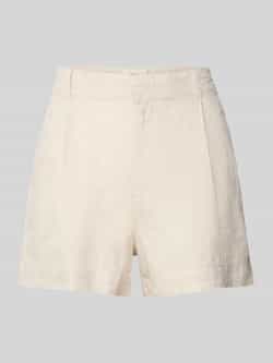 Gina Tricot Korte regular fit linnen broek met bandplooien