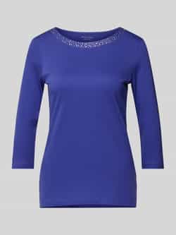 Christian Berg Woman Regular fit shirt met 3 4-mouwen en strass-steentjes