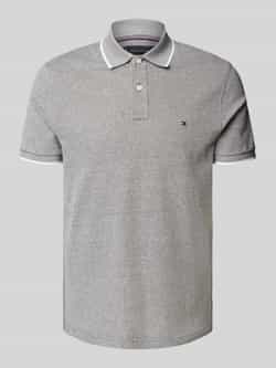 Tommy Hilfiger Regular fit poloshirt van een mix van katoen en linnen