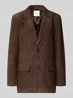 My Essential Wardrobe Regular fit blazer van echt chevreau-suède model 'Tara'