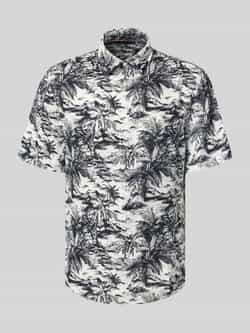 Tommy Hilfiger Regular fit linnen overhemd met tropische print