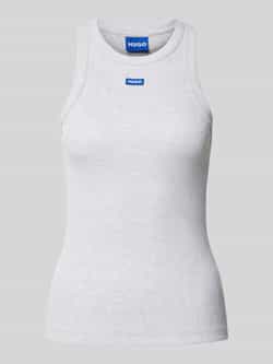 Hugo Blue Tanktop met labelbadge model 'Easy'