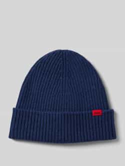 HUGO Beanie van scheerwol met labelpatch model 'Xola'