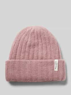 Marc O'Polo Beanie van een mix van alpaca en scheerwol met labelapplicatie