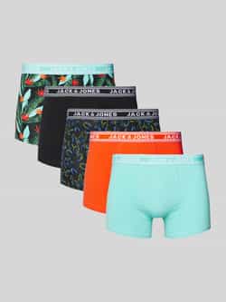 jack & jones Boxershort met elastische band met label in een set van 5 stuks model 'WEST LEAF'