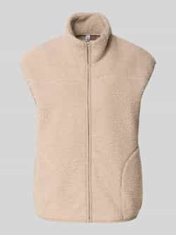 Pieces Comfort fit gilet van teddybont met opstaande kraag model 'SADIA'