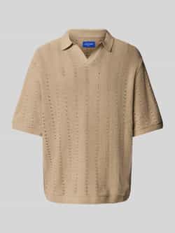 Jack & jones Relaxed fit poloshirt met ajourpatroon model 'PAROS'