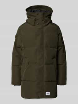 Khujo Regular fit gewatteerde lange jas met logopatch model 'Zeno'