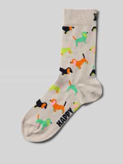 Happy Socks Sokken met motiefstitching model 'Puppy Love'