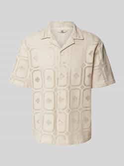 Redefined Rebel Boxy fit vrijetijdsoverhemd met ajourpatroon model 'ZANDER'