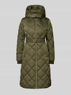 S.Oliver BLACK LABEL Regular fit gewatteerde lange jas met tweewegritssluiting