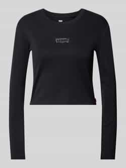 Levi's Kort shirt met lange mouwen en geribde ronde hals